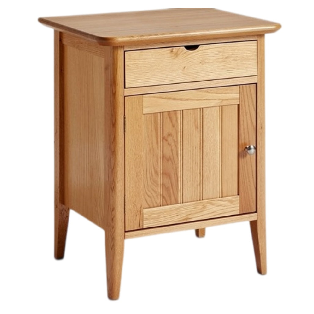 **Houten nachtkastje met lade en deur**