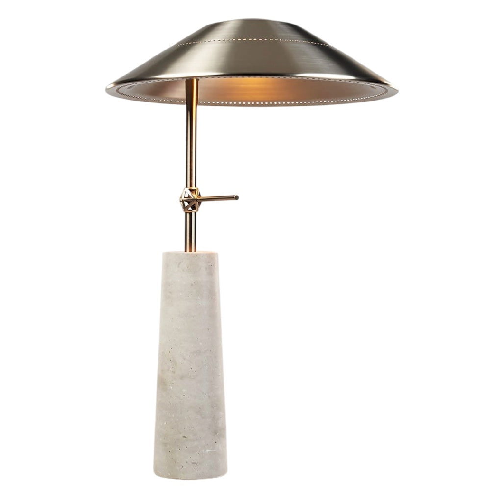 **Nederlandse technische titel: Elegante metalen tafellamp met betonnen voet**