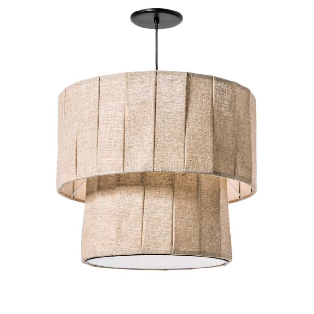**Moderne Hanglamp van Katoen met Dubbele Schaduw**