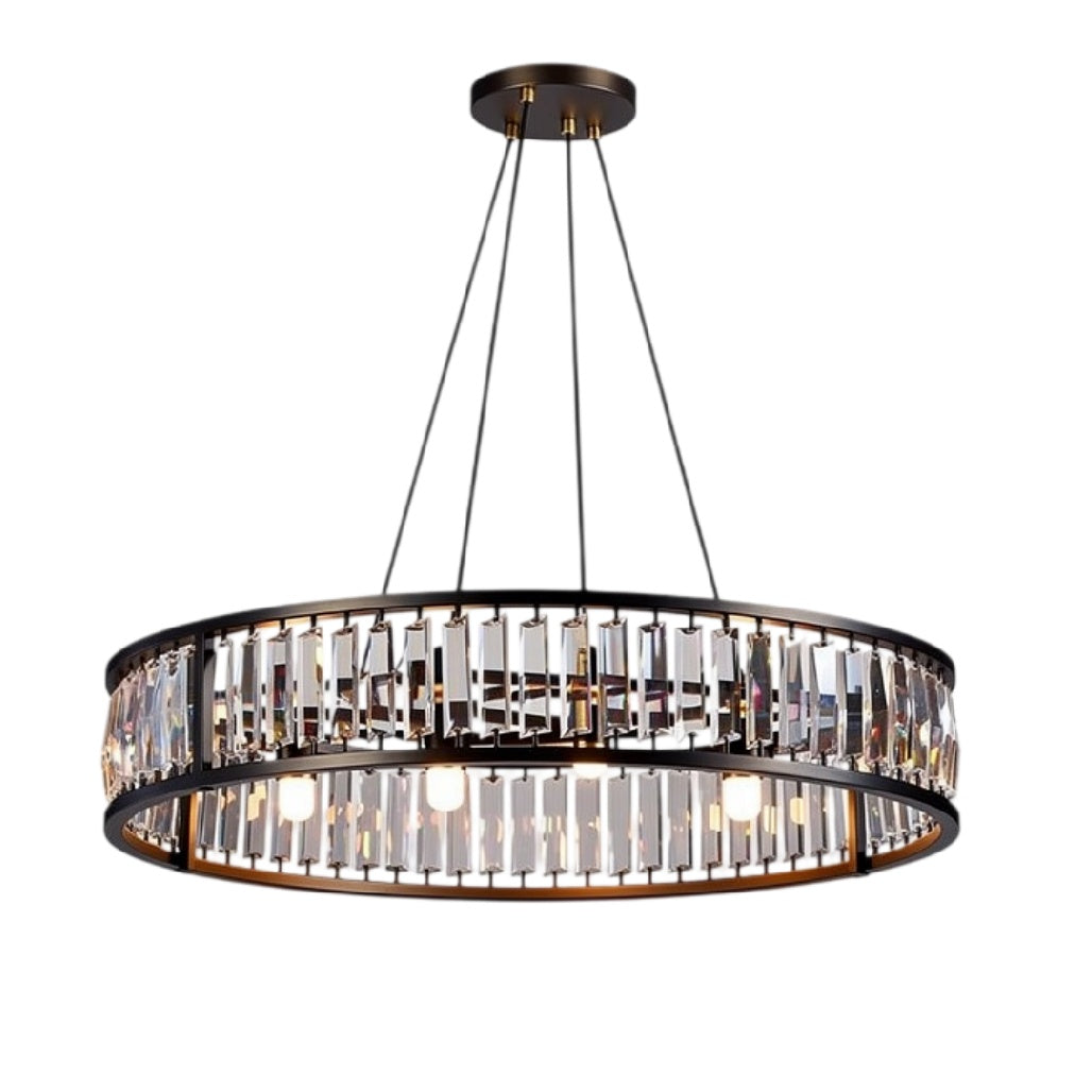 **Technische titel in het Nederlands:** Modern Hanglamp met Kristal en Metalen Frame